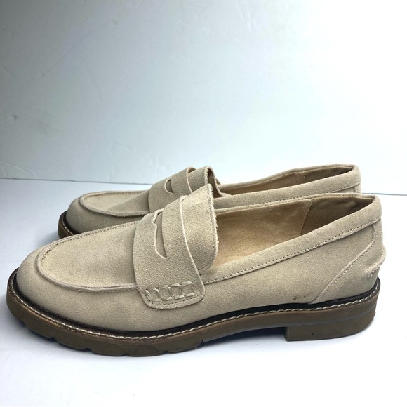 Anne Klein Women's Emmylou Loafer Flat 7.5 M Beige Suede Upper Leather - Picture 7 of 16